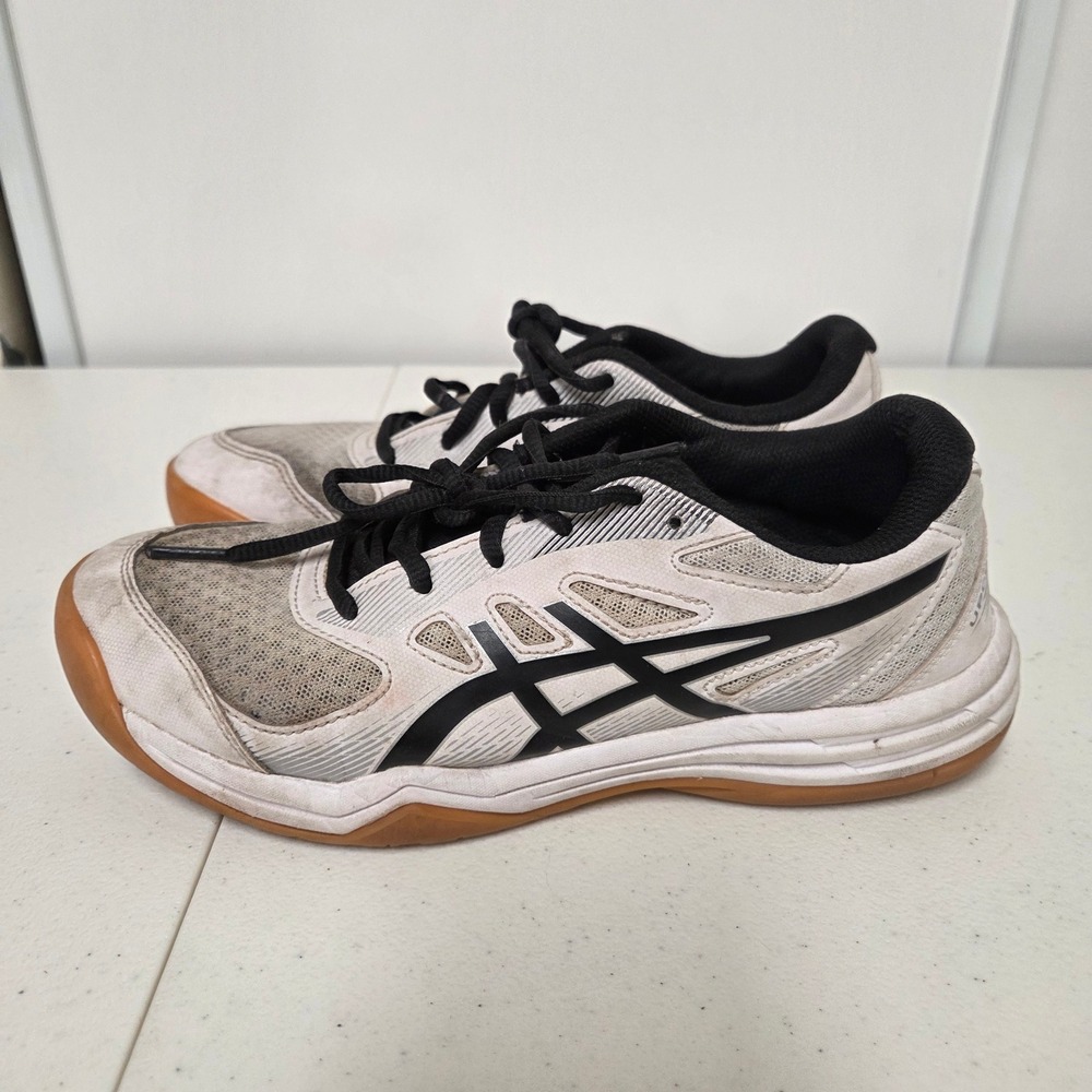 ASICS Upcourt 5 Mens 6 Womens 7.5 White Black Gum Indoor Court Shoes 1074A039